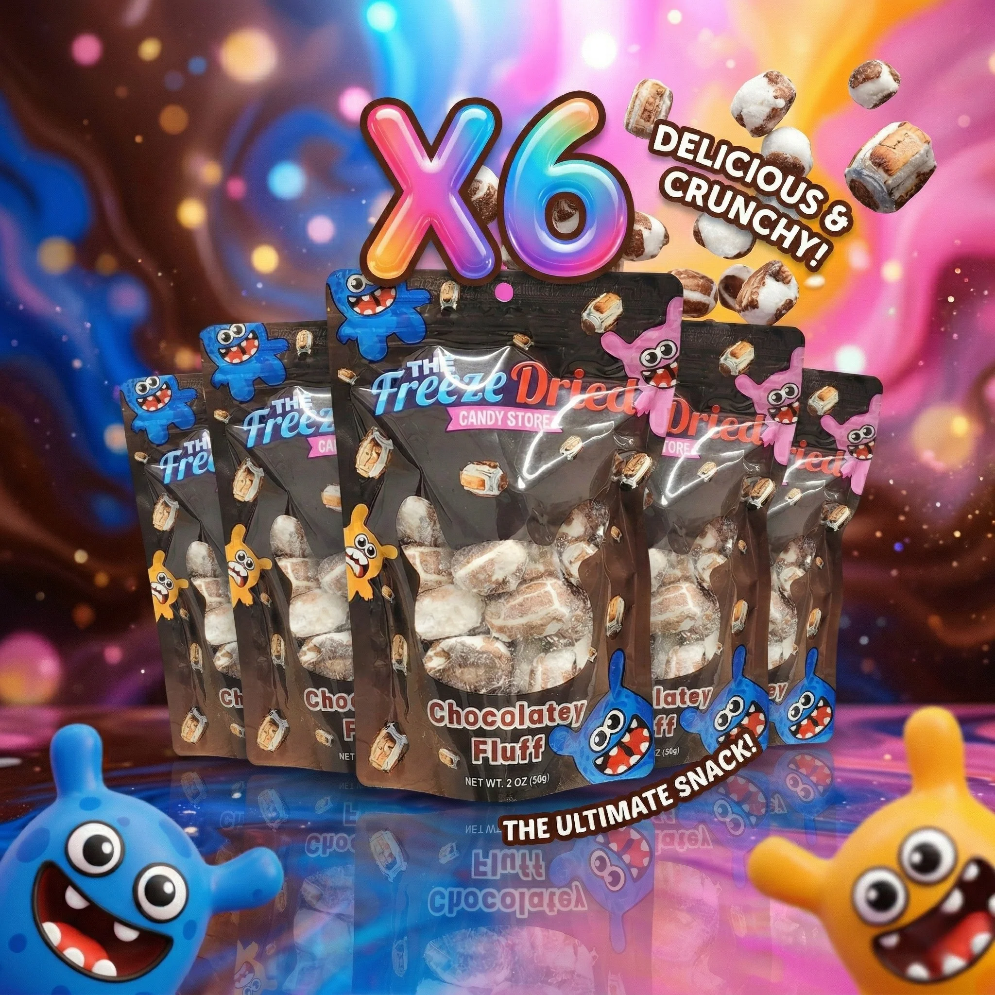 Chocolatey Fluff - 6pk - Freeze Dried Candy