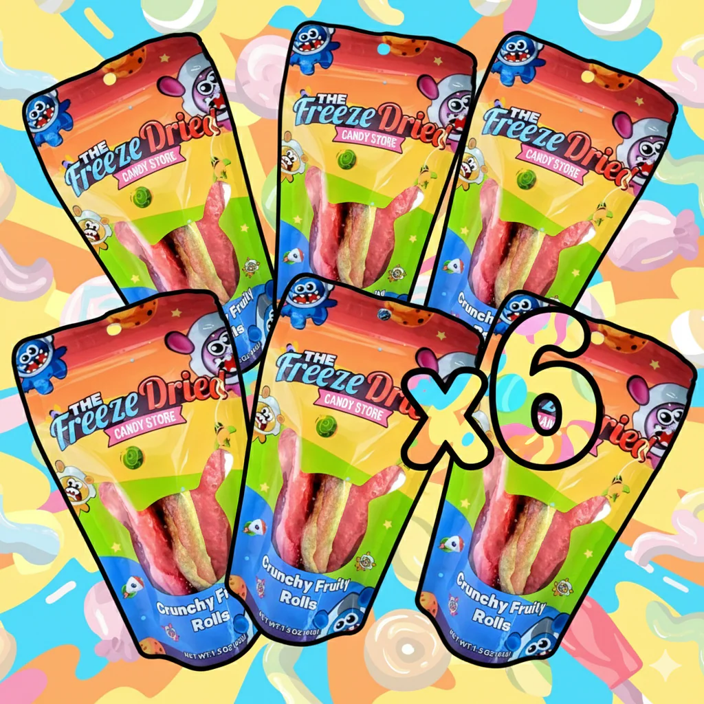 Crunchy Fruity Rolls - 6pk - Freeze Dried - The Freeze Dried Candy Store - Fruity Rolled Candy